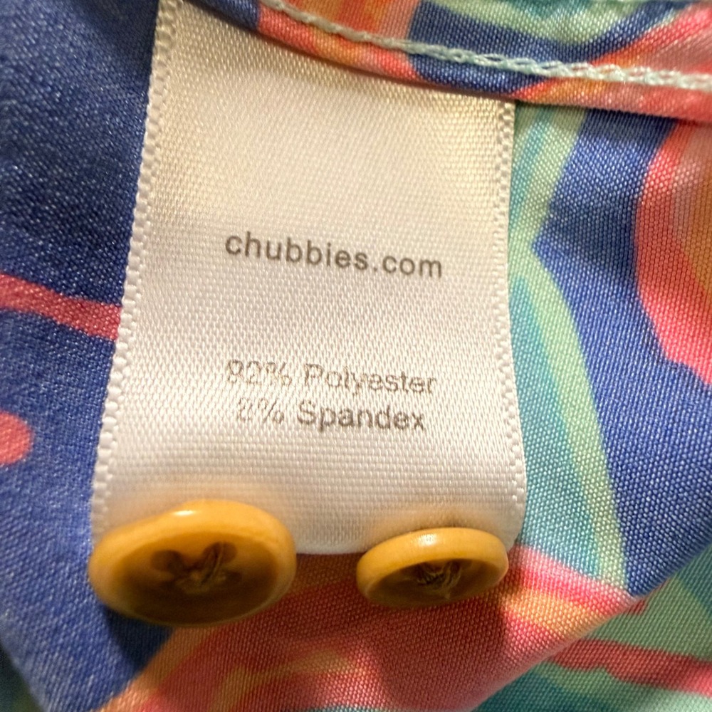 Chubbies Mens Medium Flamingo Print Short Sleeve Popover Lot of 2 Shirts - Picture 9 of 16
